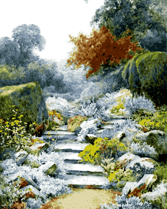 The Garden Path by Henry John Sylvester Stannard - Van-Go Paint-By-Number Kit