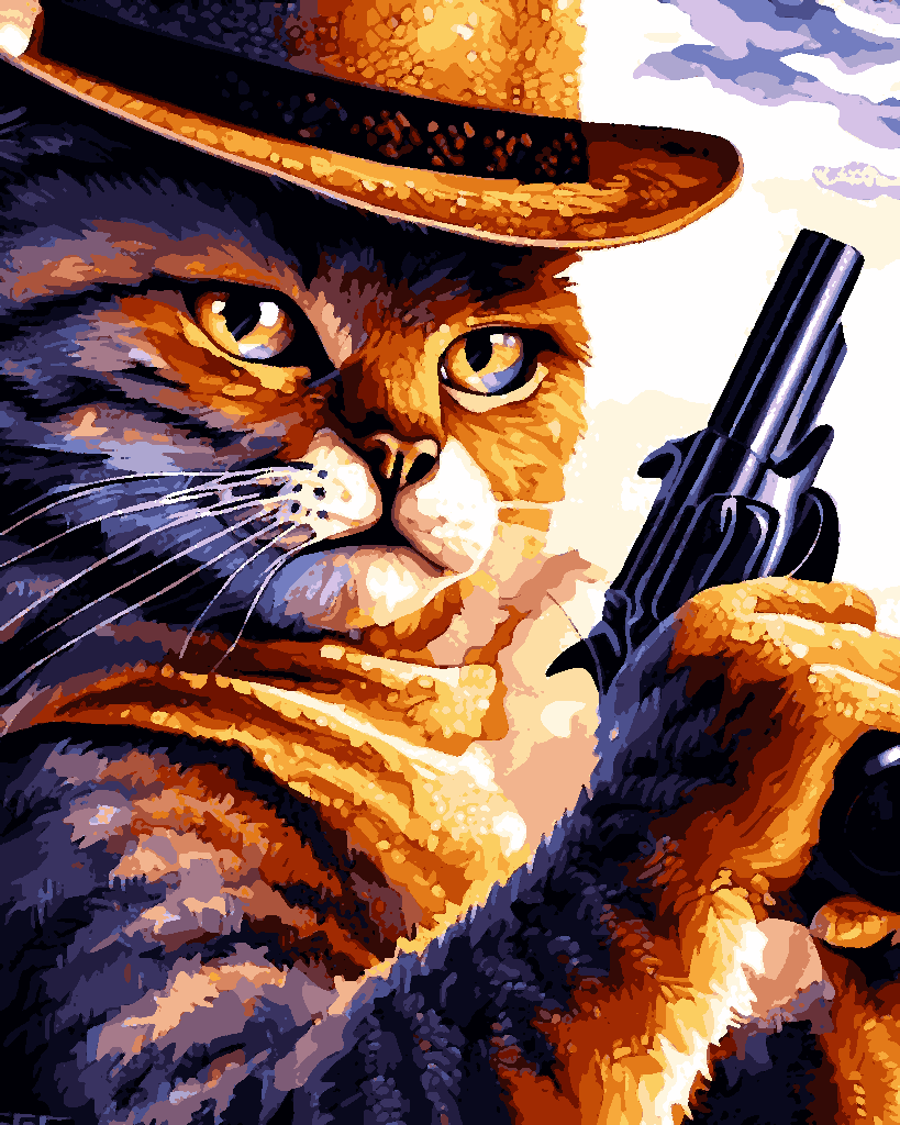 A Cowboy Cat (1) - Van-Go Paint-By-Number Kit