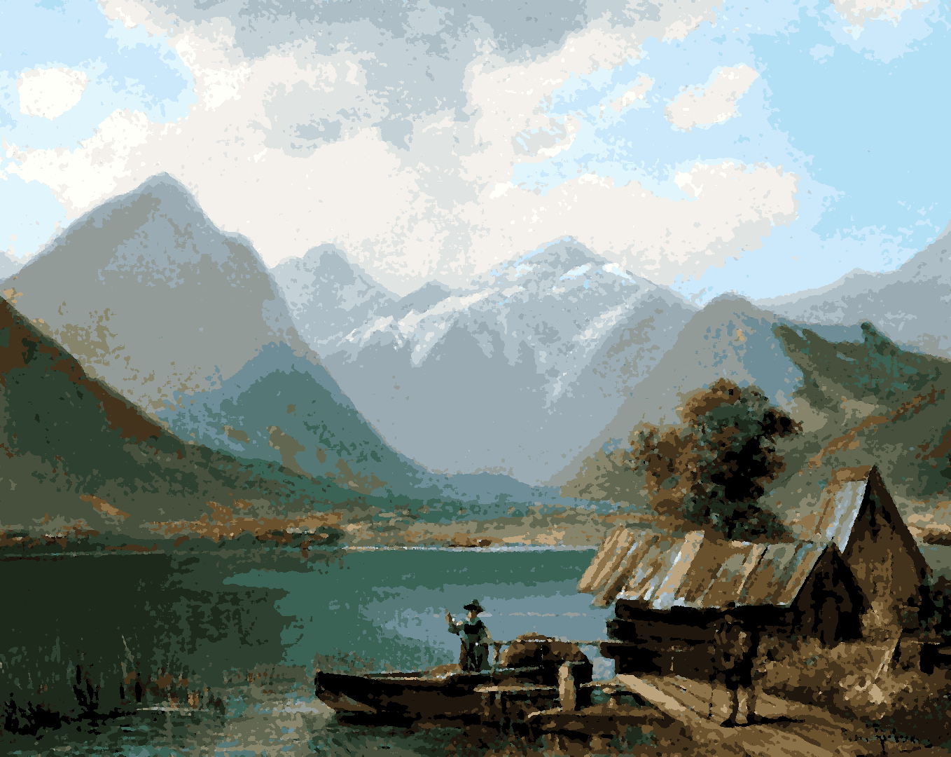 On Lake Achensee by Alfred Schönberger - Van-Go Paint-By-Number Kit