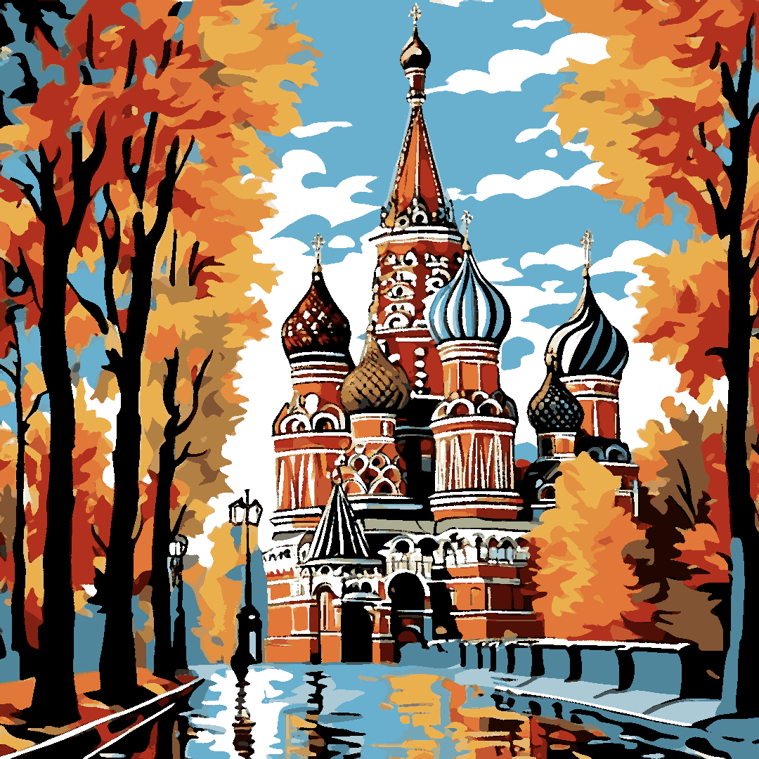 Moscow Saint Basil's Cathedral (1) - Van-Go Paint-By-Number Kit