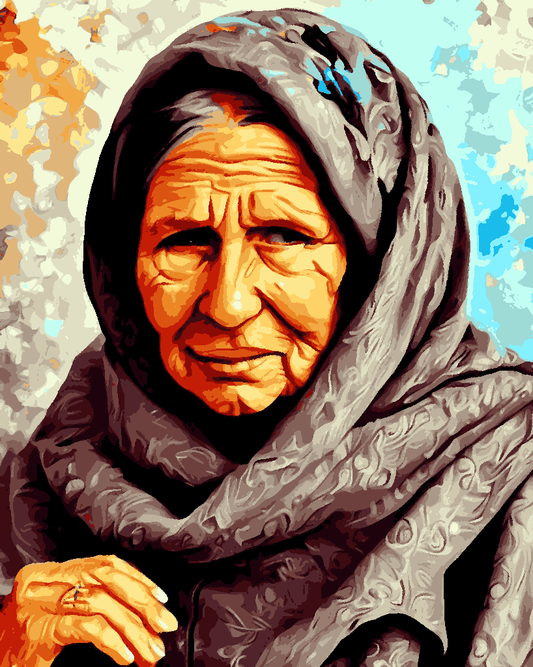 Iranian old woman (1) - Van-Go Paint-By-Number Kit