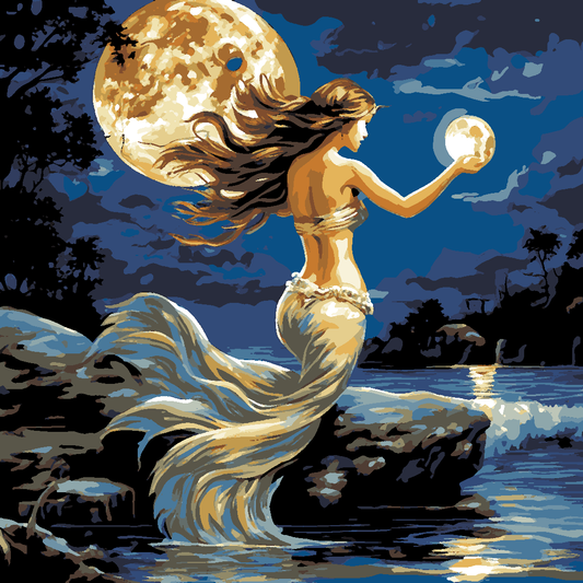 Moonlit Siren (1) - Van-Go Paint-By-Number Kit