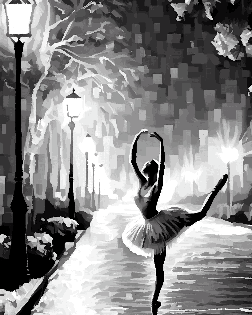 Ballerina in street lighting (1) - Van-Go Paint-By-Number Kit