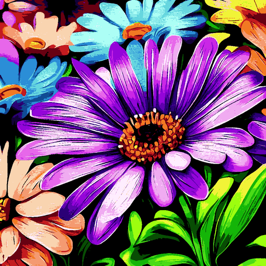 African Daisy Flower (2) - Van-Go Paint-By-Number Kit