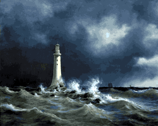 Eddystone Lighthouse by Anton Melbye - Van-Go Paint-By-Number Kit