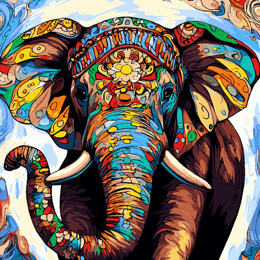 Hippie Elephant - Van-Go Paint-By-Number Kit
