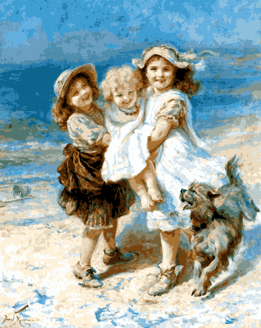 On the beach by Frederick Morgan - Van-Go Paint-By-Number Kit