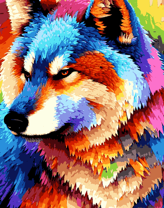 A Colorful Wolf - Van-Go Paint-By-Number Kit