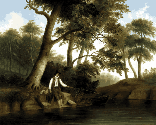 Man Fishing by Robert S. Duncanson - Van-Go Paint-By-Number Kit