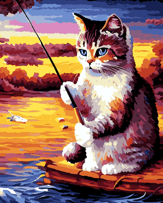 Cat Fishing PD - Van-Go Paint-By-Number Kit
