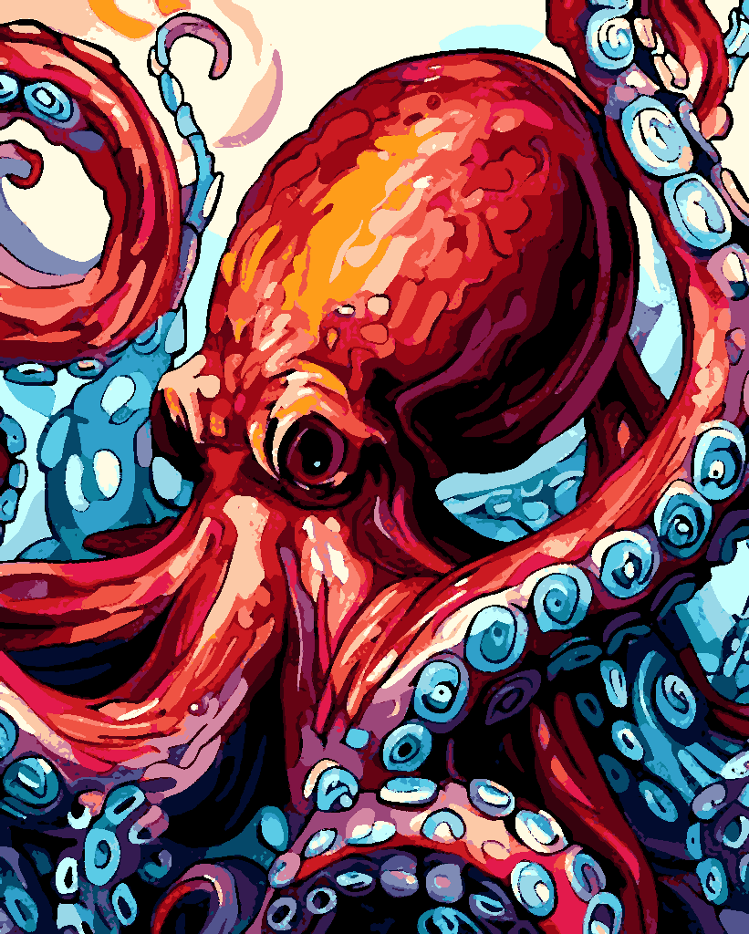 An Octopus (3) - Van-Go Paint-By-Number Kit