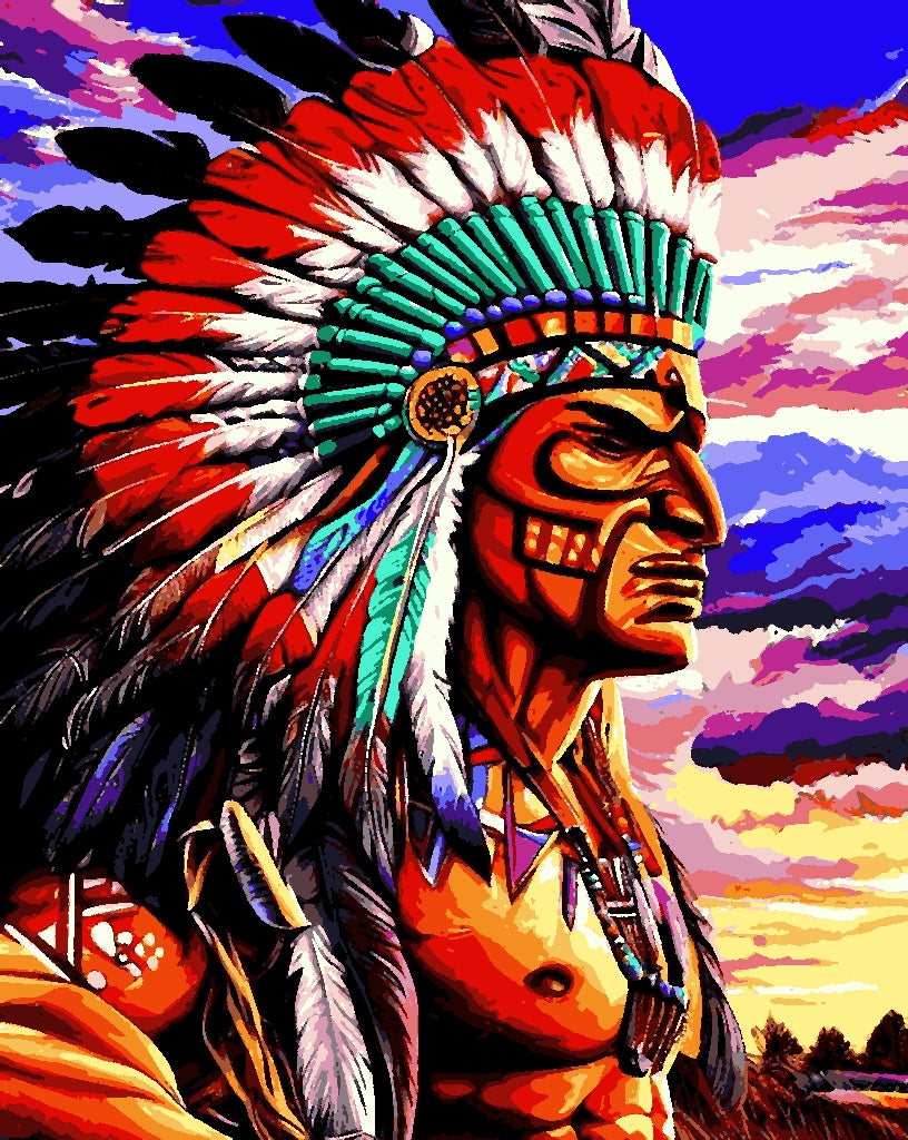 Indian Chief (1) - Van-Go Paint-By-Number Kit