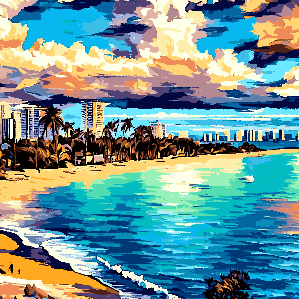 Miami Beach, Florida (1) - Van-Go Paint-By-Number Kit