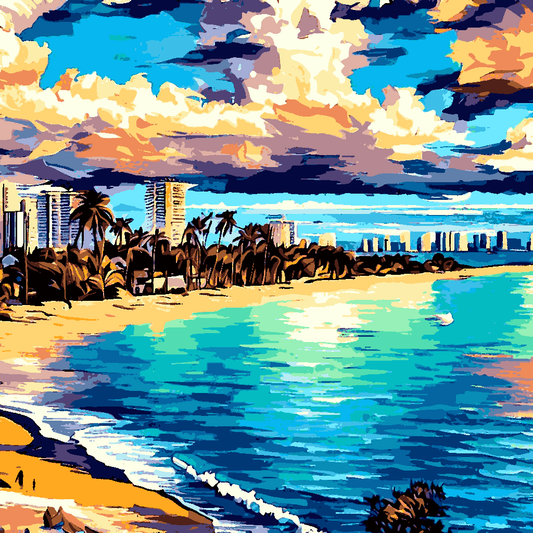 Miami Beach, Florida (1) - Van-Go Paint-By-Number Kit