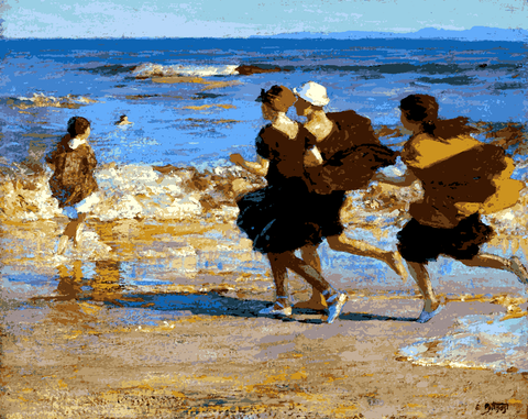 On the Beach by Edward Henry Potthast - Van-Go Paint-By-Number Kit
