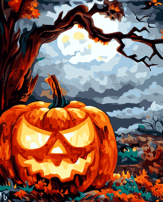 Halloween Pumpkin (4) - Van-Go Paint-By-Number Kit