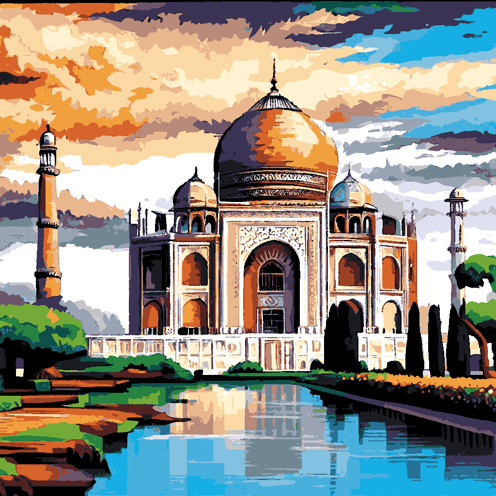 Taj Mahal, India (1) - Van-Go Paint-By-Number Kit