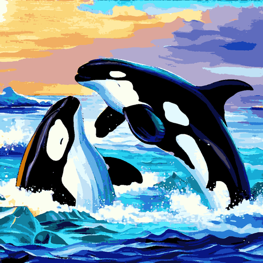 Killer whales (1) - Van-Go Paint-By-Number Kit