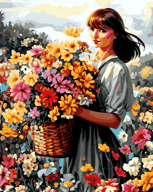 Flowers Picker (1) - Van-Go Paint-By-Number Kit