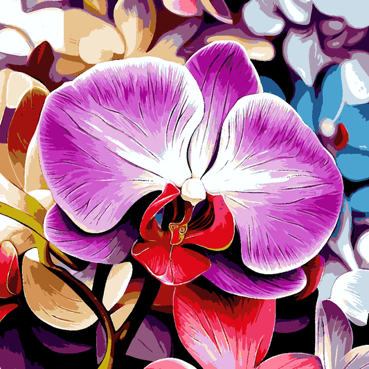 Orchid Flower (2) - Van-Go Paint-By-Number Kit
