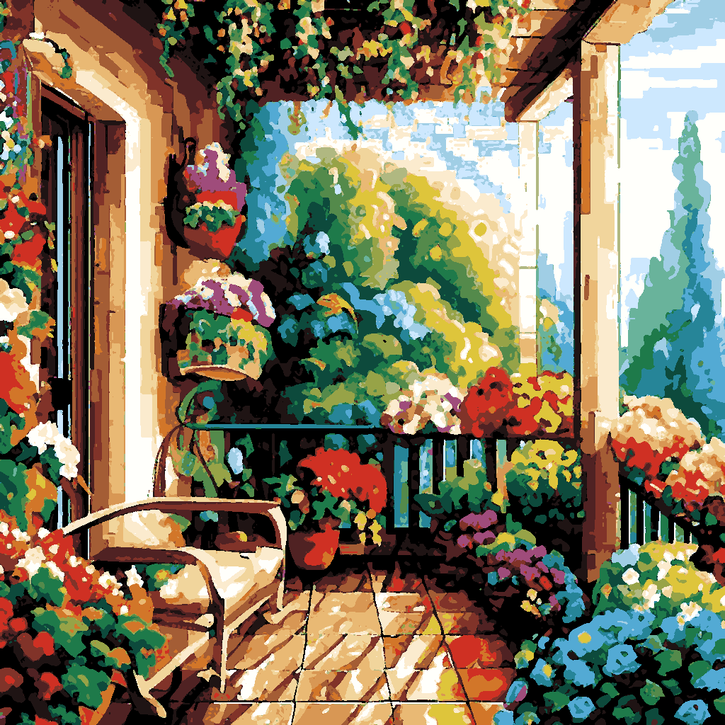 Balcony Garden - Van-Go Paint-By-Number Kit
