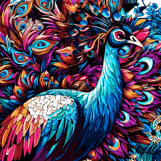 Hippie Peacock - Van-Go Paint-By-Number Kit