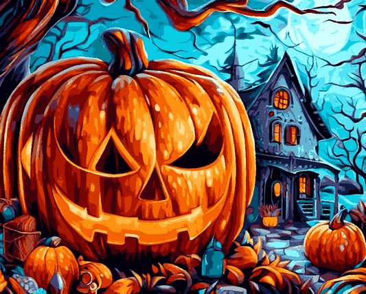 Halloween Pumpkin (3) - Van-Go Paint-By-Number Kit