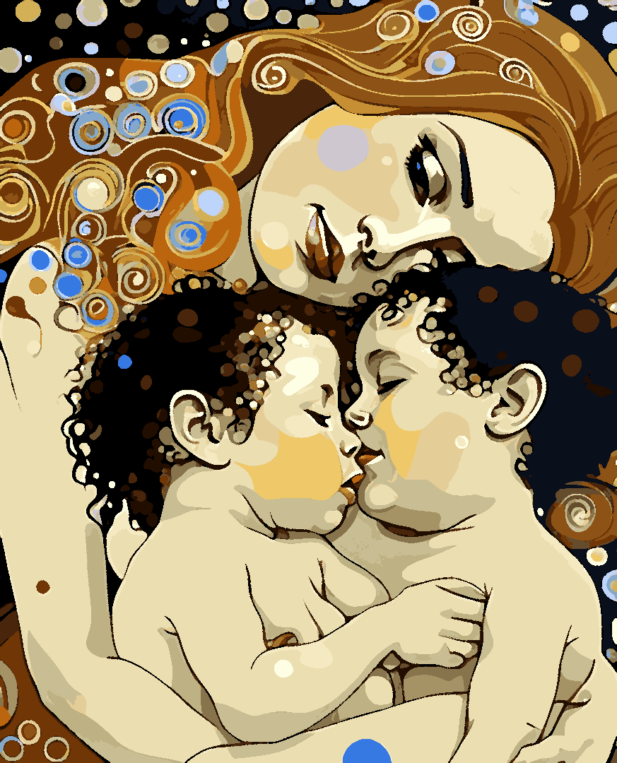 Mother and Child Twins (Variation of Gustav Klimt) PD - Van-Go Paint-By-Number Kit