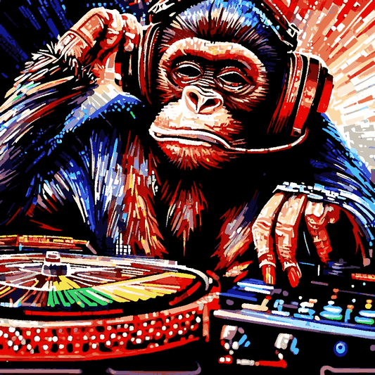 D.J. Monkey (3) - Van-Go Paint-By-Number Kit