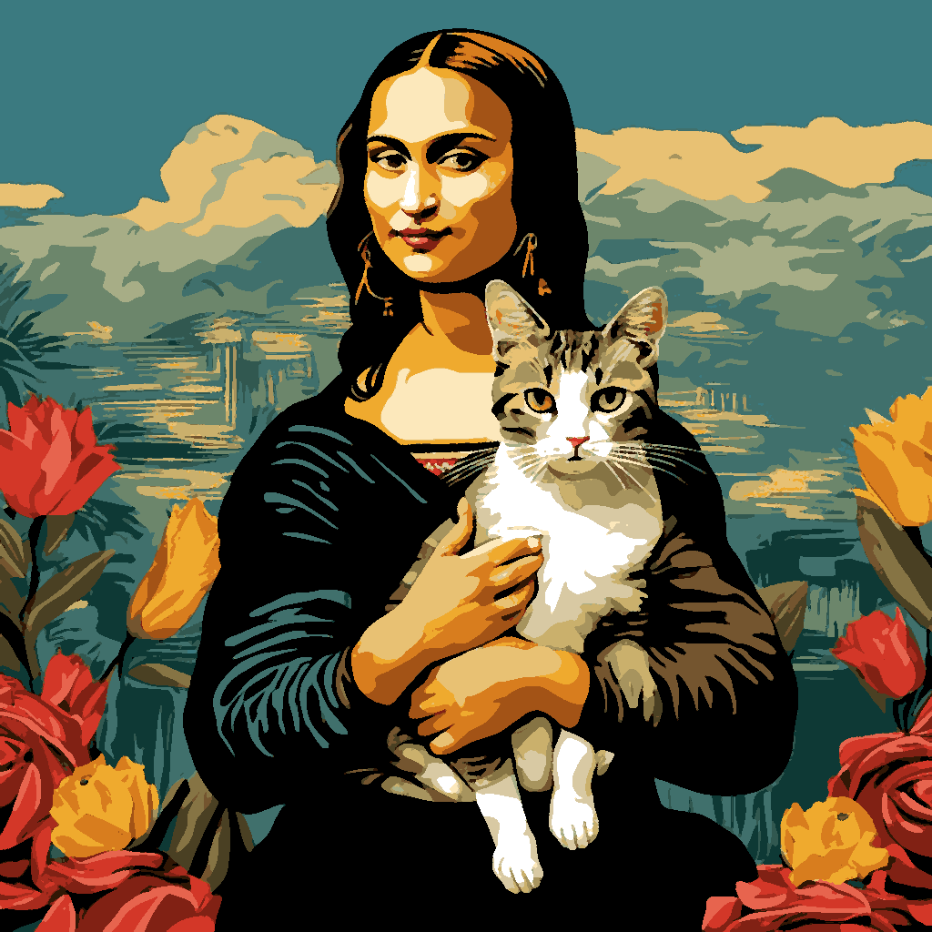 Mona Lisa Holding a Cat (2) - Van-Go Paint-By-Number Kit