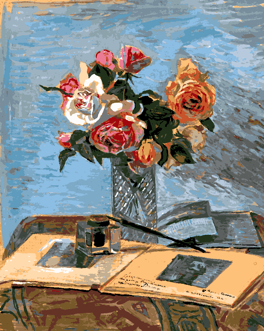 Bouquet of roses by Zygmunt Waliszewski - Van-Go Paint-By-Number Kit