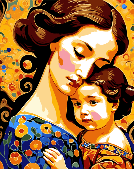Mother and Child Inspired by Gustav Klimt (1) - Van-Go Paint-By-Number Kit