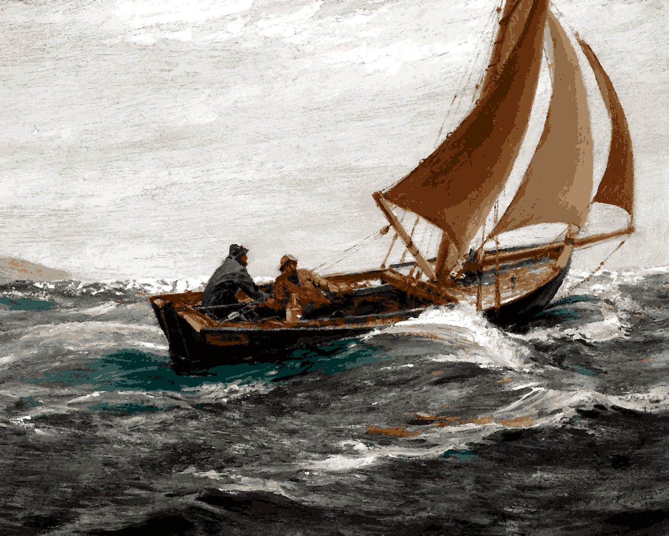 With Wind And Tide by Charles Napier Hemy - Van-Go Paint-By-Number Kit