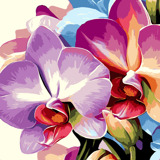Two Orchid Flowers - Van-Go Paint-By-Number Kit