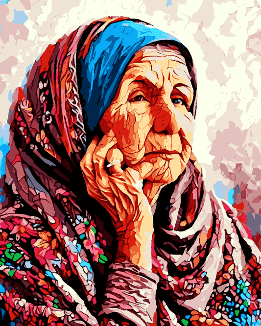 Iranian old woman (2) - Van-Go Paint-By-Number Kit