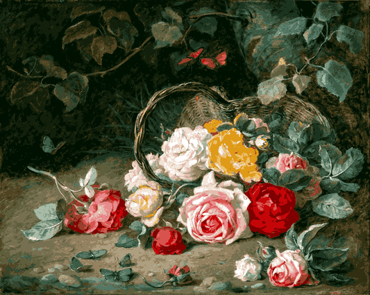 Roses in a Basket by Josef Neugebauer - Van-Go Paint-By-Number Kit