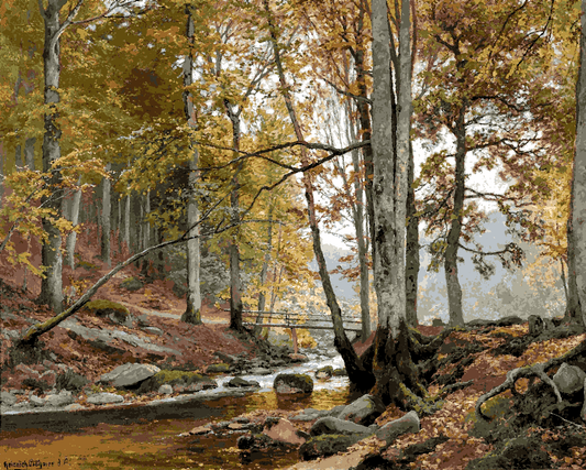 Autumn Woodland by Heinrich Böhmer - Van-Go Paint-By-Number Kit