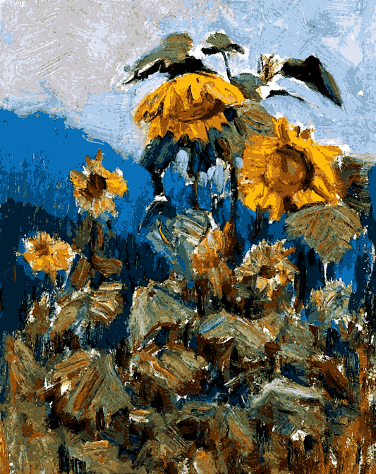 Study of Sunflowers by Marie Egner - Van-Go Paint-By-Number Kit