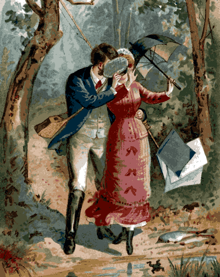 Young Couple in the Woods by Edmund Birckhead Bensell - Van-Go Paint-By-Number Kit