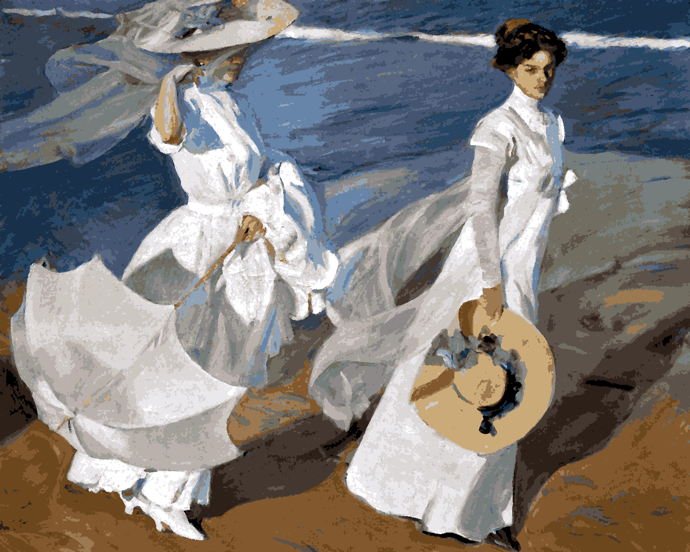 Strolling along the Seashore by Joaquin Sorolla y Bastida - Van-Go Paint-By-Number Kit