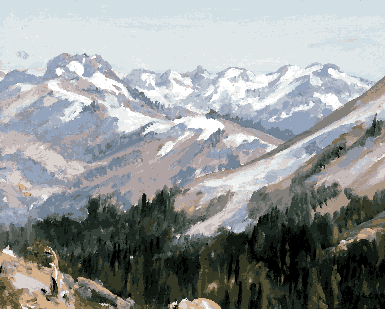 First Snow by William Franklin Jackson - Van-Go Paint-By-Number Kit