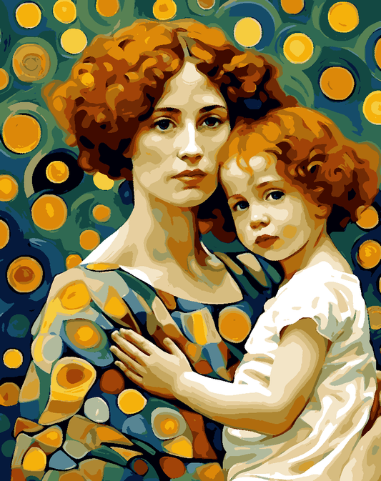Mother and Child Inspired by Gustav Klimt (2) - Van-Go Paint-By-Number Kit