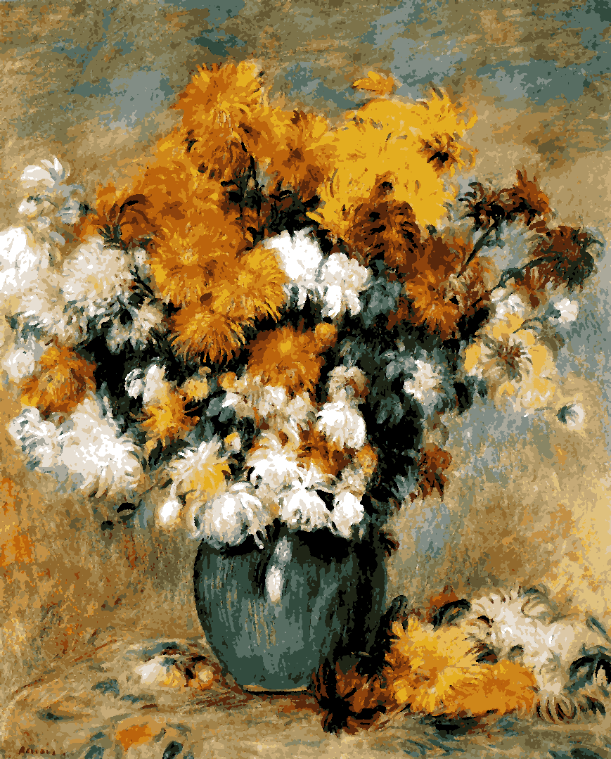 Bouquet of Chrysanthemums by Pierre-Auguste Renoir - Van-Go Paint-By-Number Kit