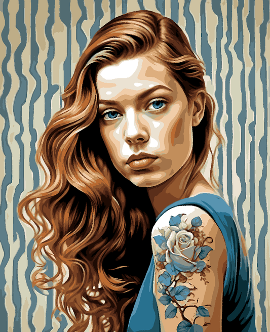 A Girl with Tattoo (4) - Van-Go Paint-By-Number Kit