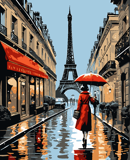 Paris Collection OD (72) - Rainy Paris - Van-Go Paint-By-Number Kit