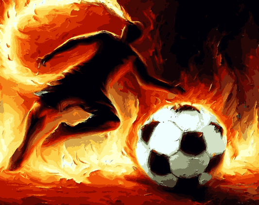 Flamed Football - Van-Go Paint-By-Number Kit