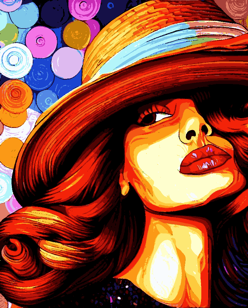 Ginger Lady with Hat (1) - Van-Go Paint-By-Number Kit