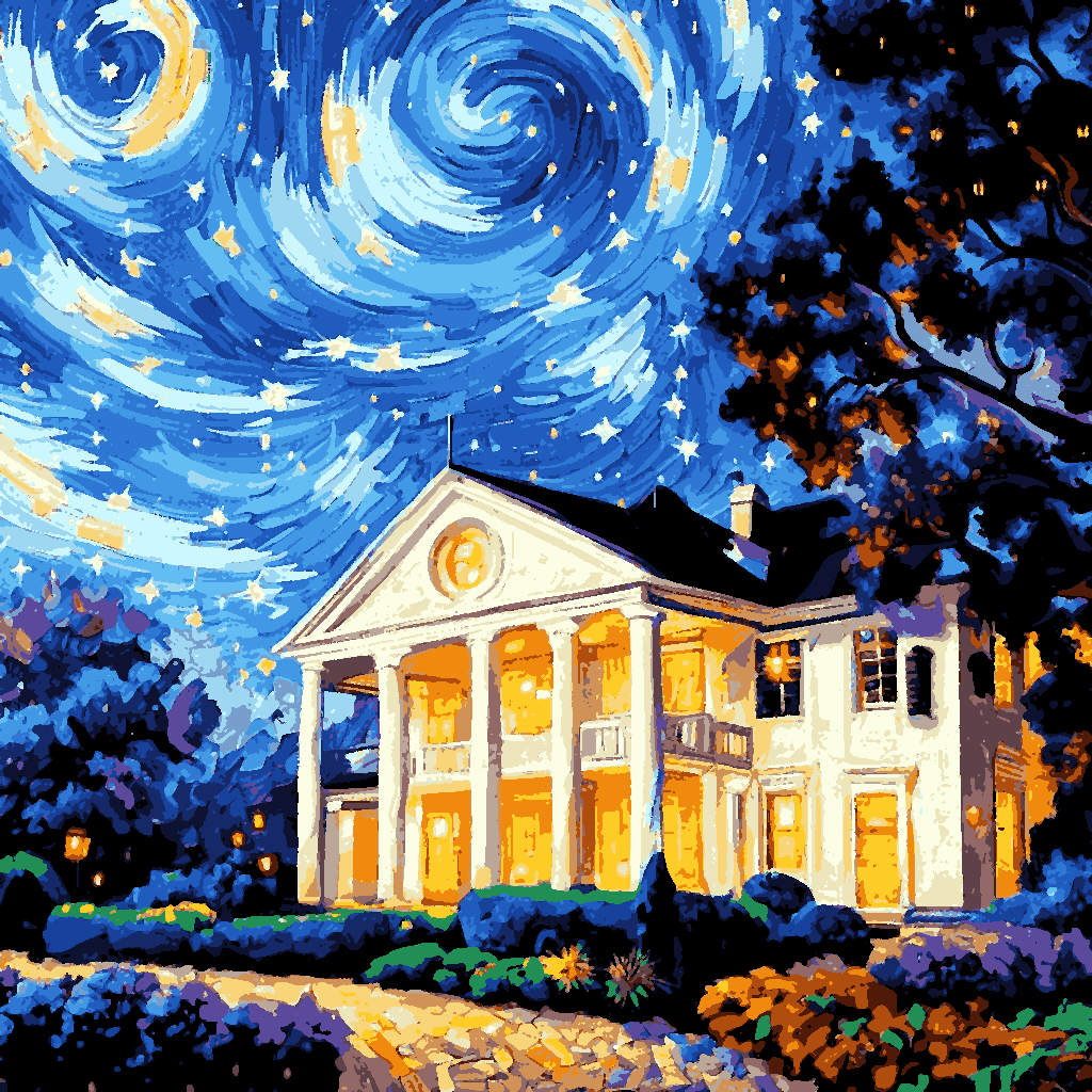 The White House (6) - at Starry Night - Van-Go Paint-By-Number Kit