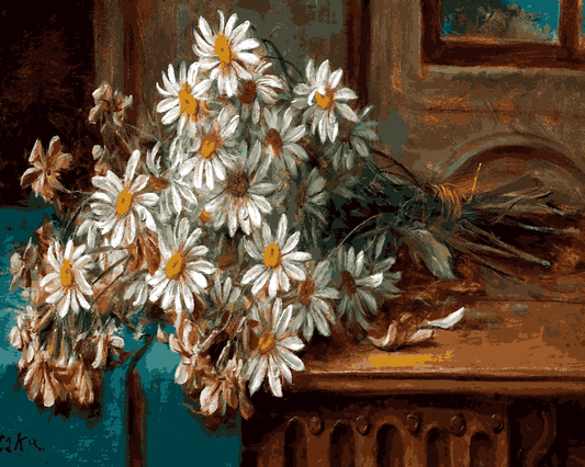 A Bouquet of Daisies by Hans Zatzka - Van-Go Paint-By-Number Kit