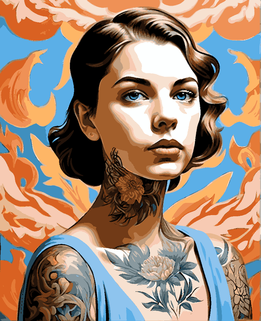 A Girl with Tattoo (1) - Van-Go Paint-By-Number Kit